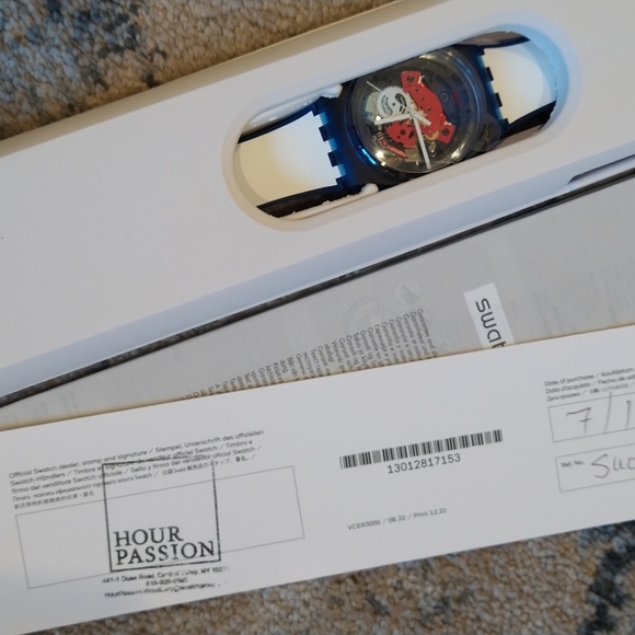 🆕 Swatch Clownfish SUON112 Blue/White Transparent Reversible Band Swatch